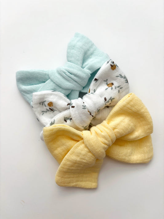 Lemon & Blue Bow Set
