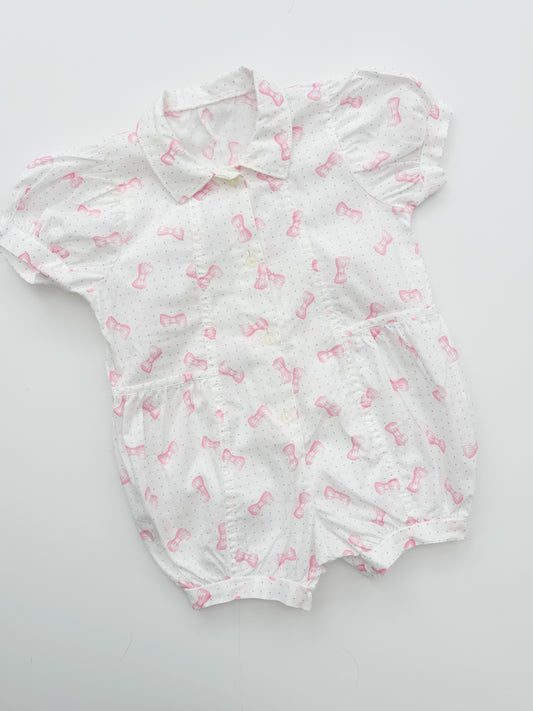 Vintage Bow Baby Romper Age 3-6 Months