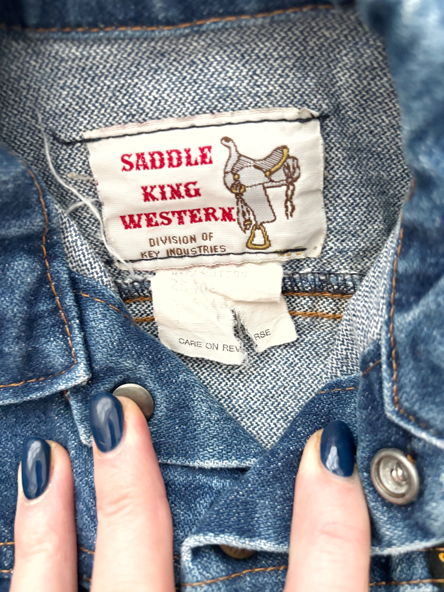 Vintage ‘Saddle King’ Western Cowboy Denim Jacket Age 4