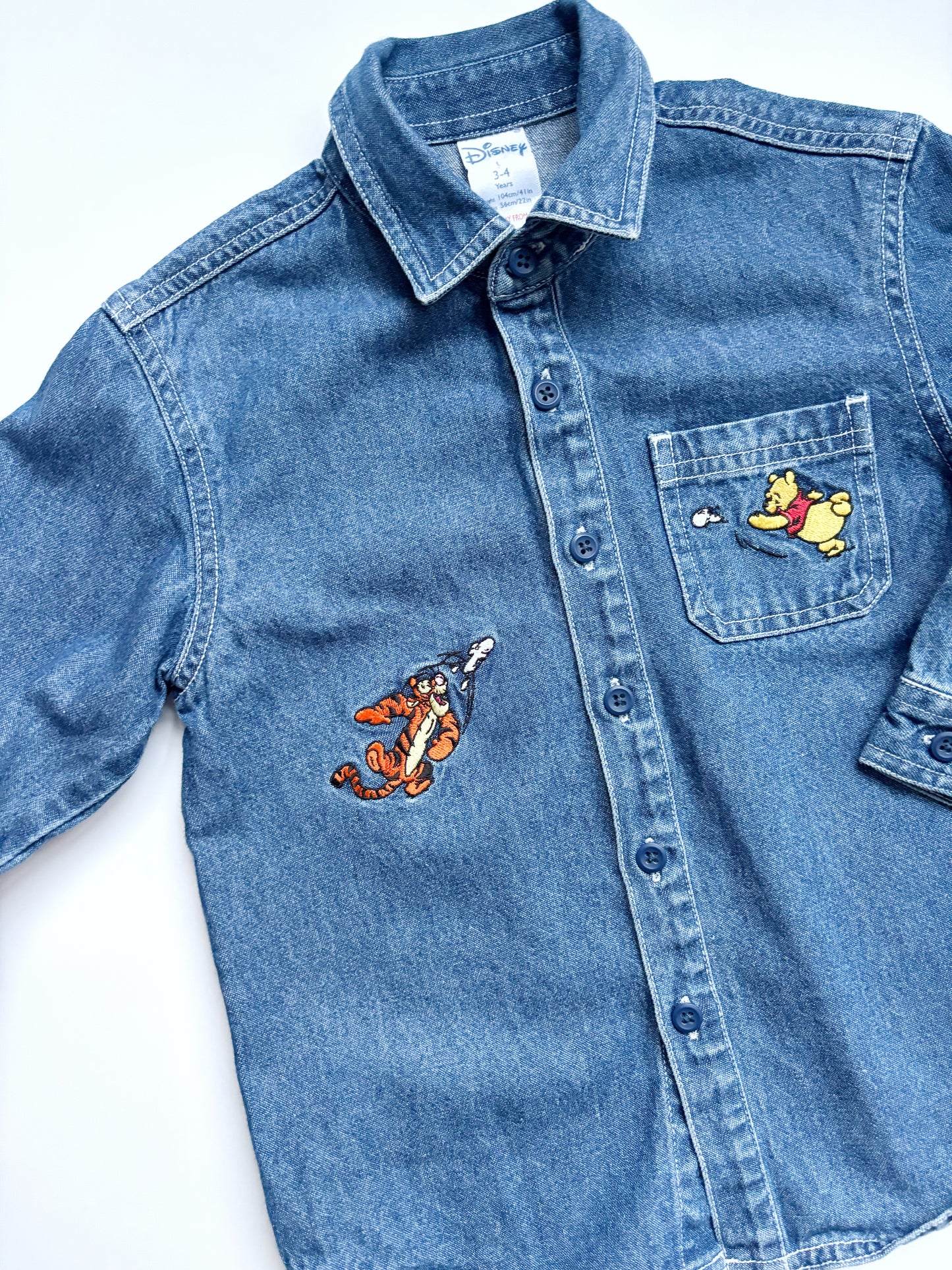 Vintage Winnie the Pooh Denim Shirt Age 3-4 Years