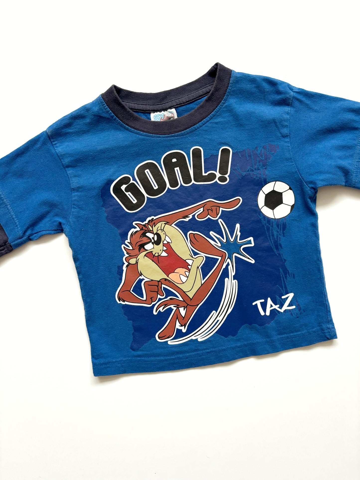 Vintage Taz Soccer T-Shirt Age 2-3 Years