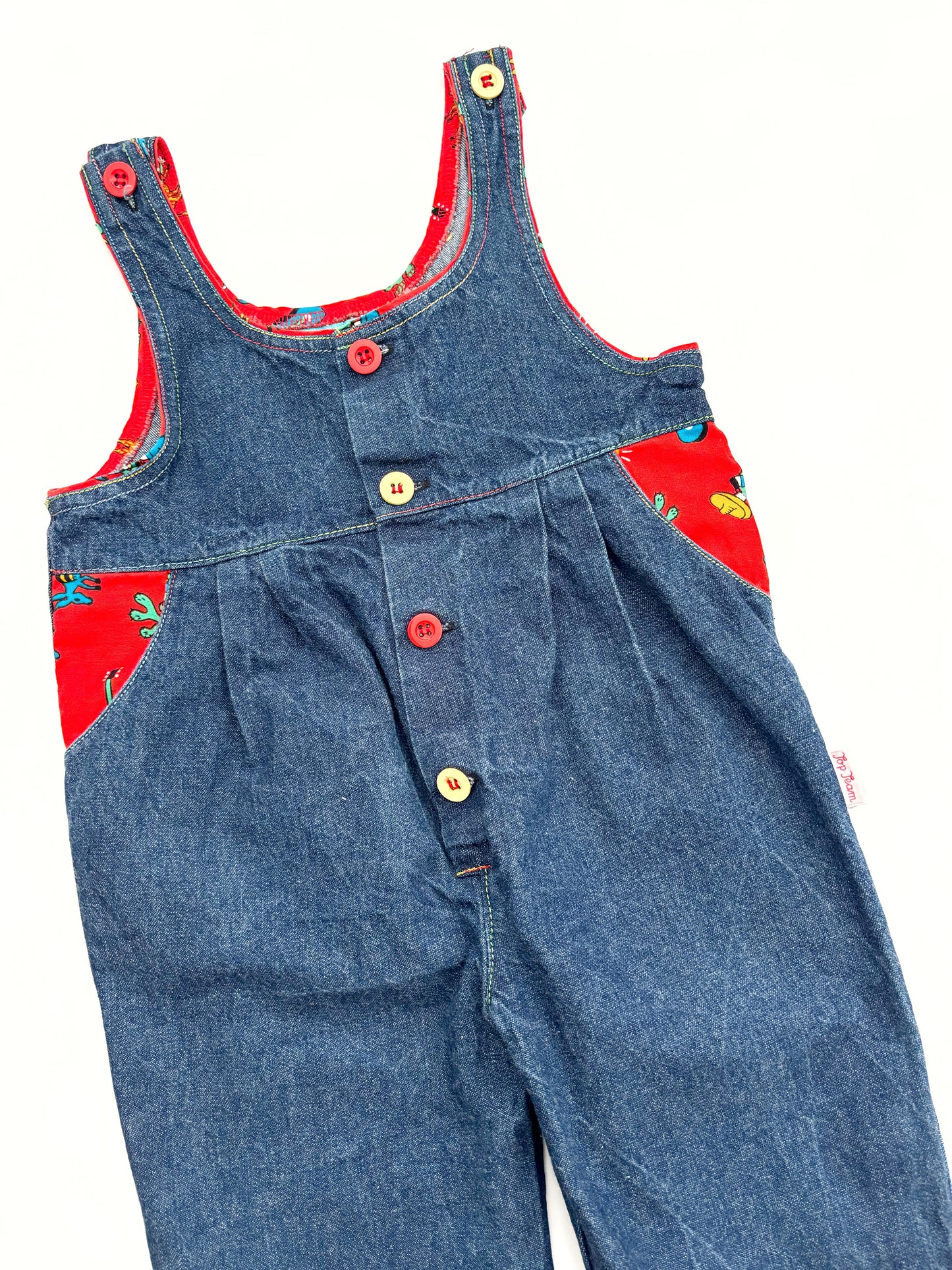 Vintage Lined Denim Dungarees Age 12-18 Months