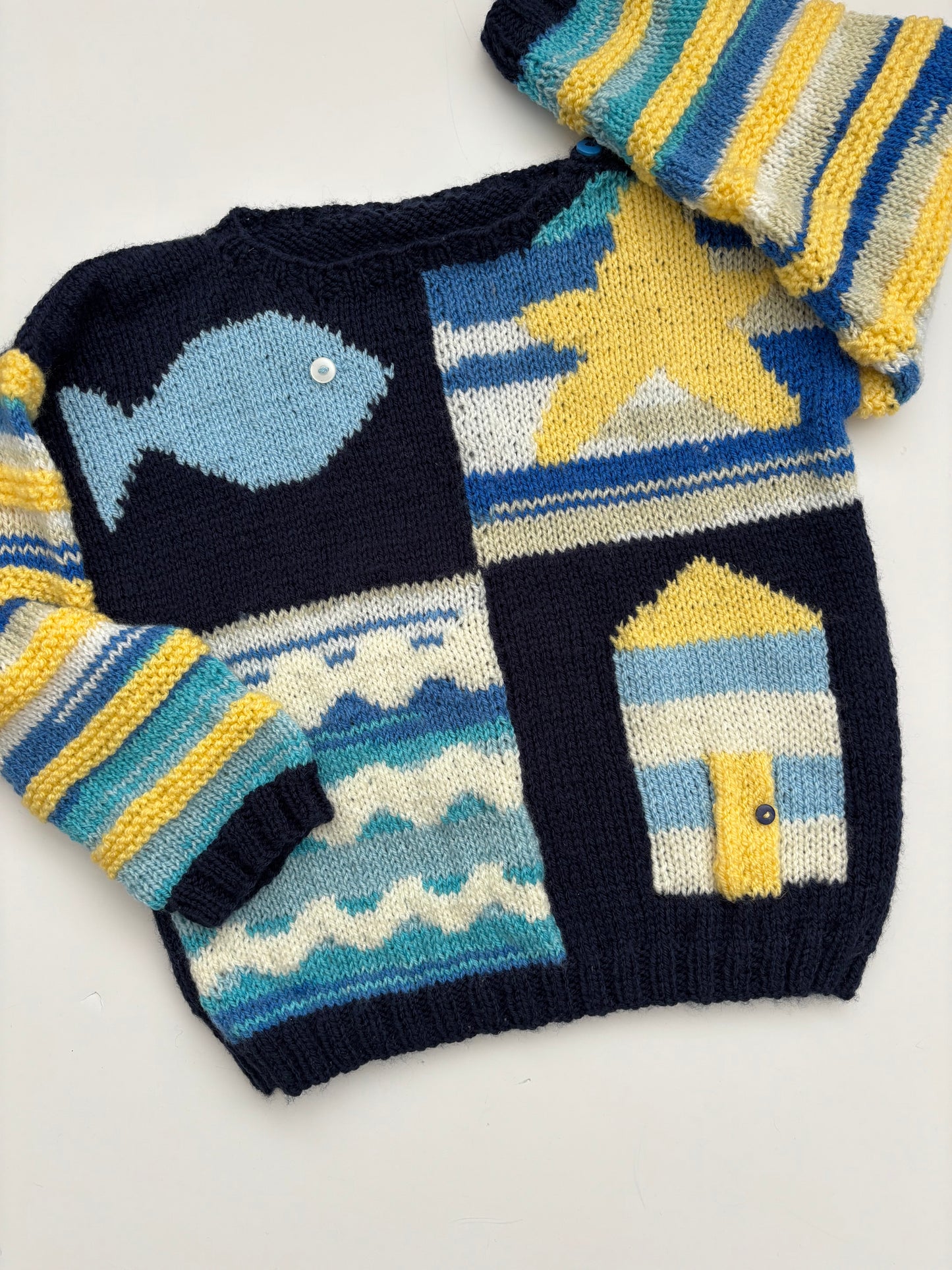Seaside Theme Knitted Jumper Age 3-4 Years