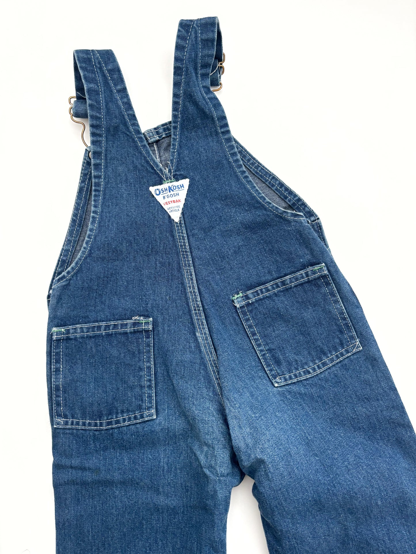 Vintage Oshkosh B’Gosh Blue Denim Dungarees Age 2-3 Years.