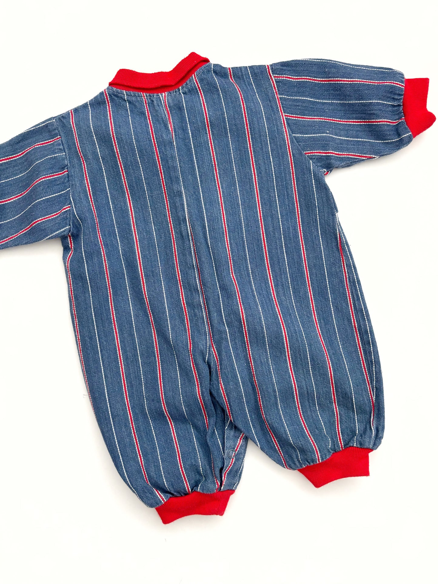Vintage Fire Pup Stripe Romper Age 3-6 Months