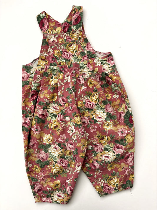 Vintage Floral Dungarees Age 6-12 Months
