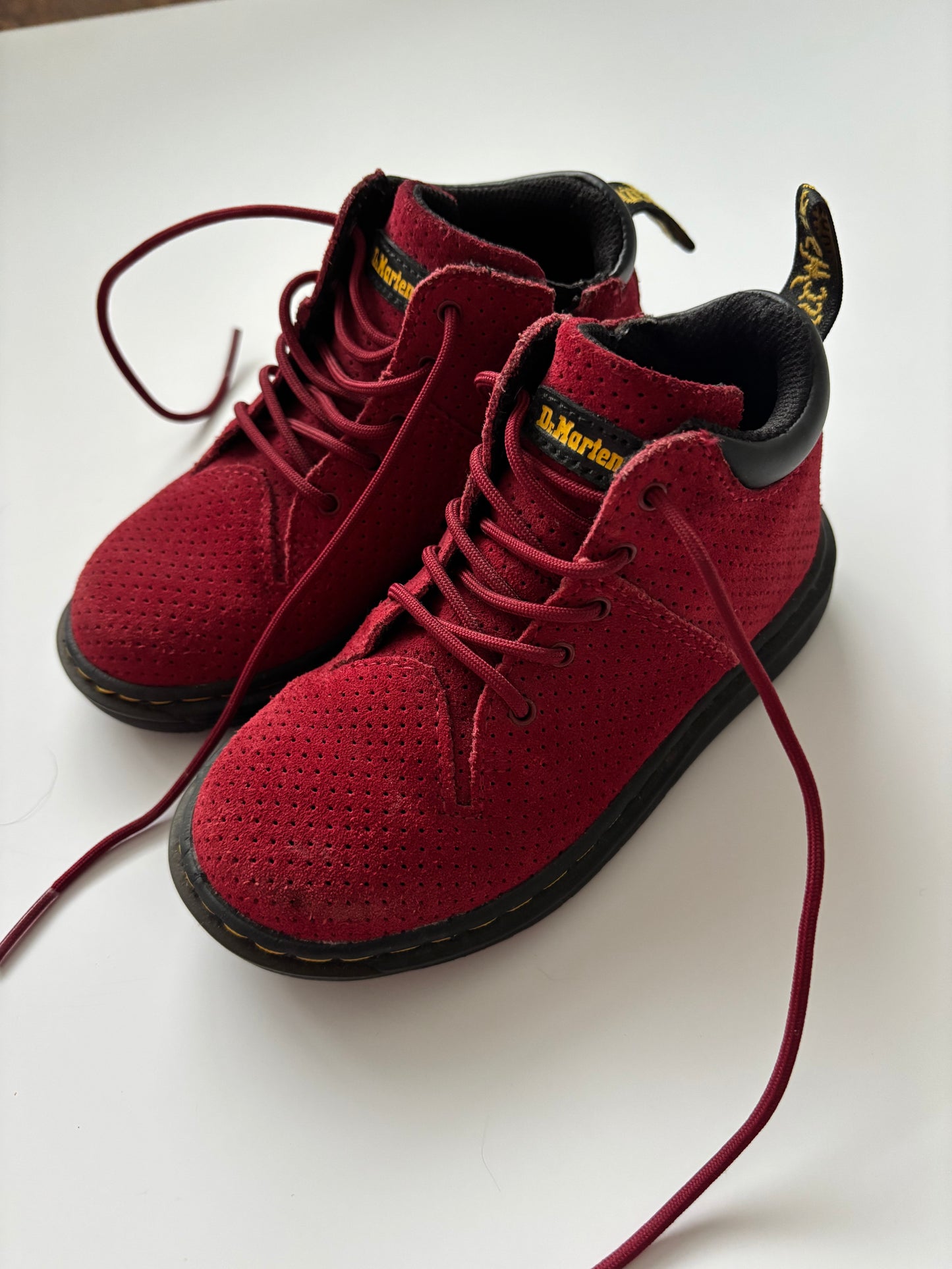 Red Dr Marten Boots Size Infant UK 7.5