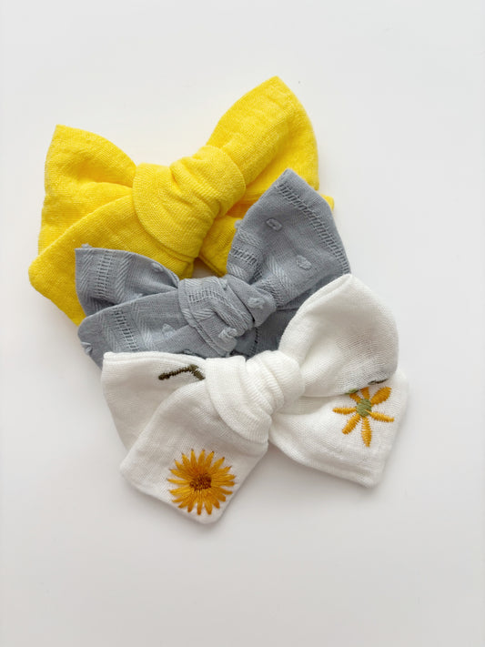 Yellow & Blue Bow Set