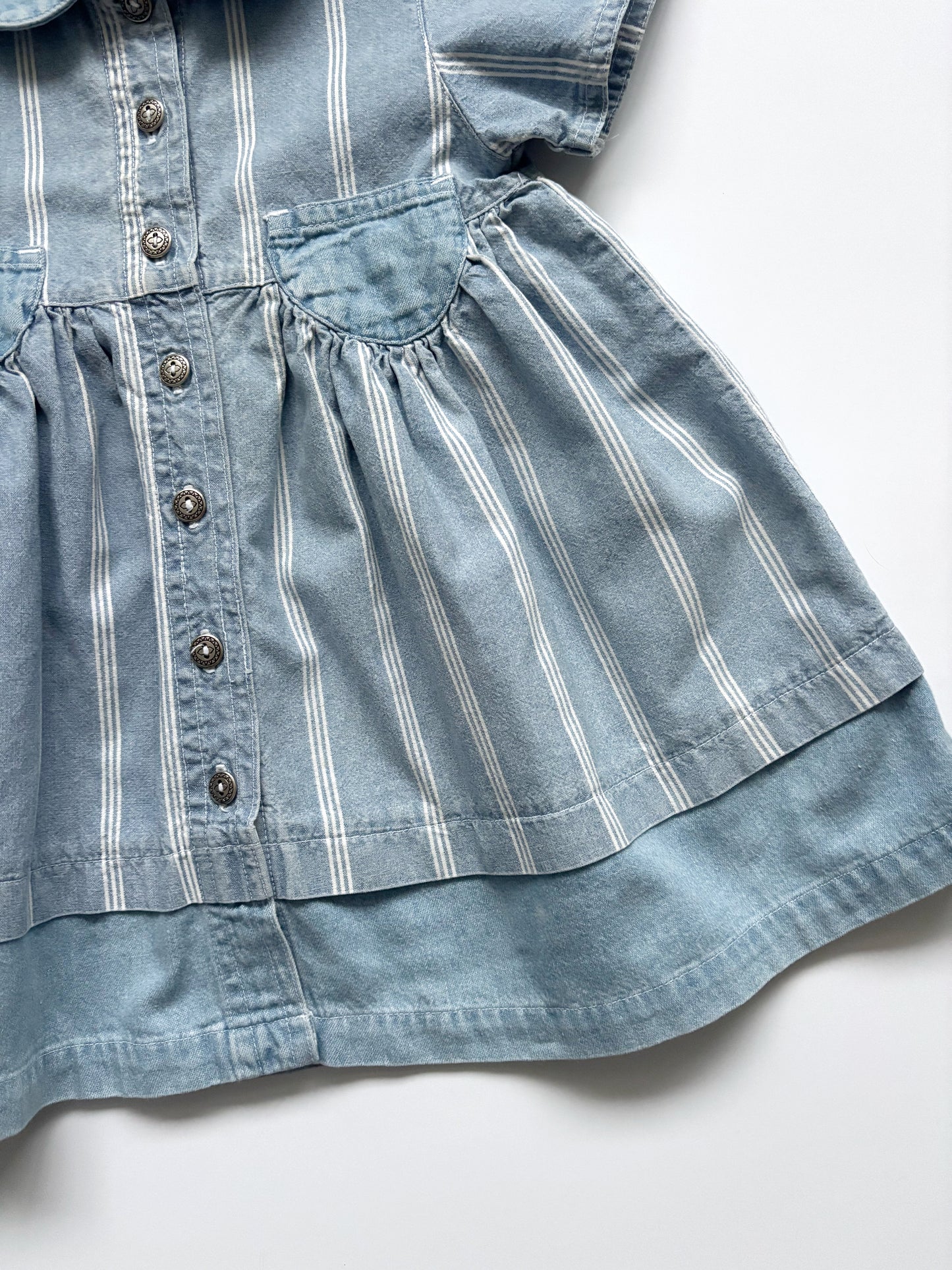 Vintage Stripey Denim Dress Age 9-12 Months