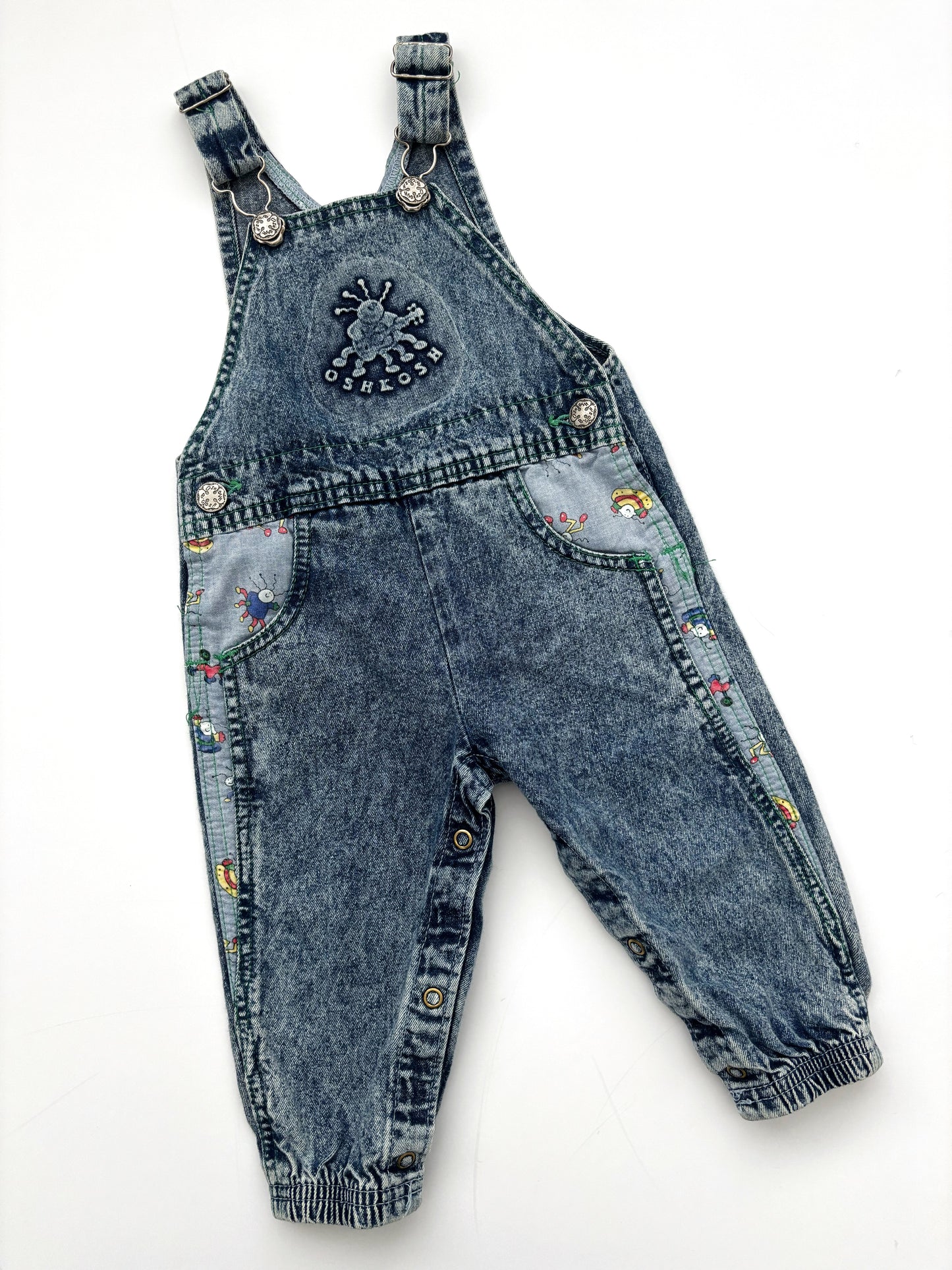 *RARE* Oshkosh B’Gosh 1980’s Music Bug Dungarees Age 18 Months