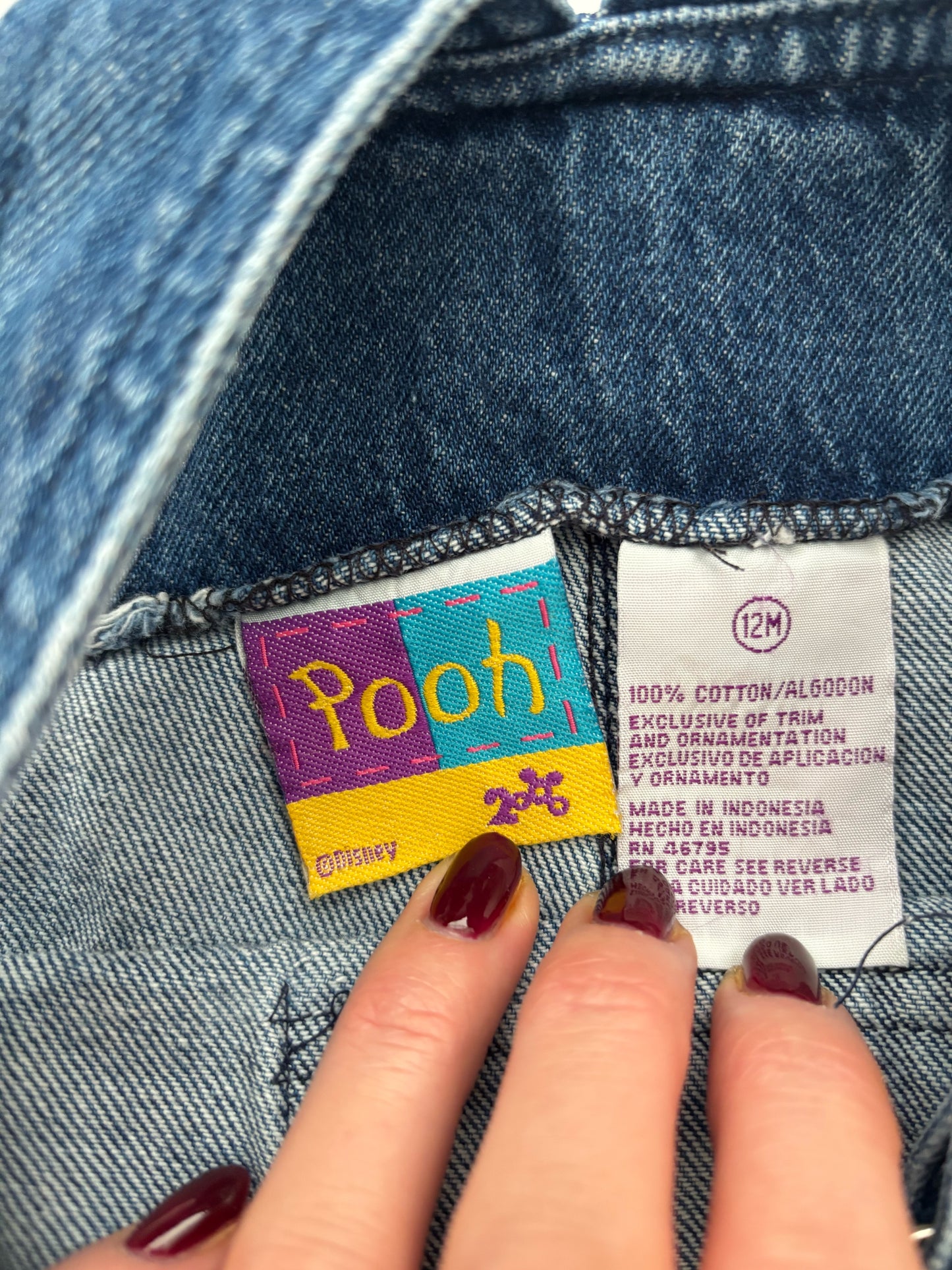 Vintage Winnie The Pooh Dungarees Age 12 Months Y2K