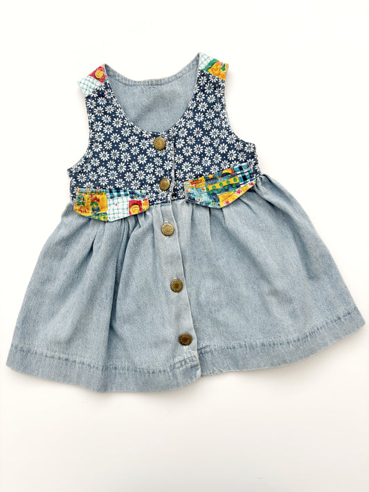Vintage Denim Dress Age 12-18 Months