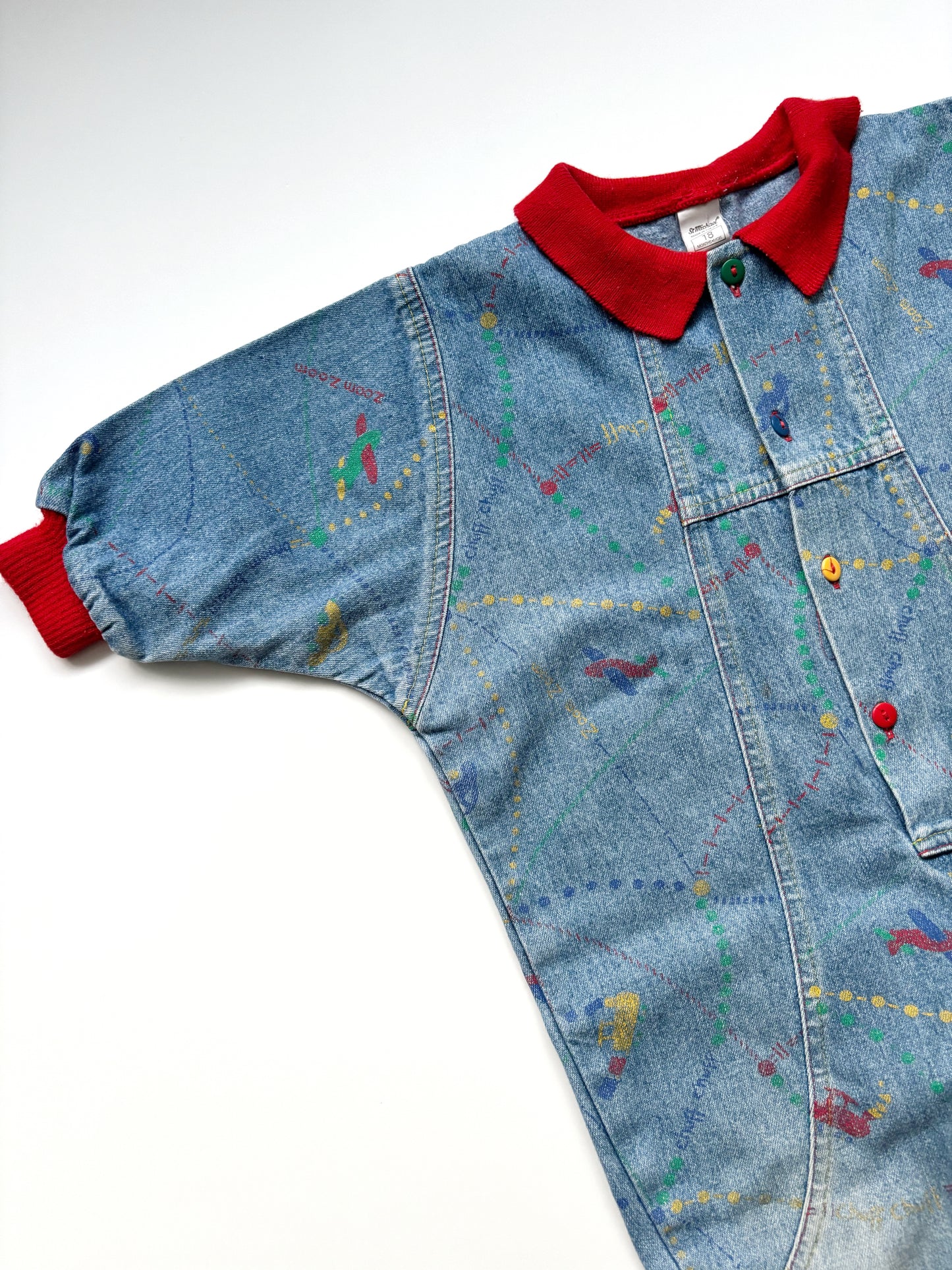 Vintage Denim Romper Suit Age 18 Months