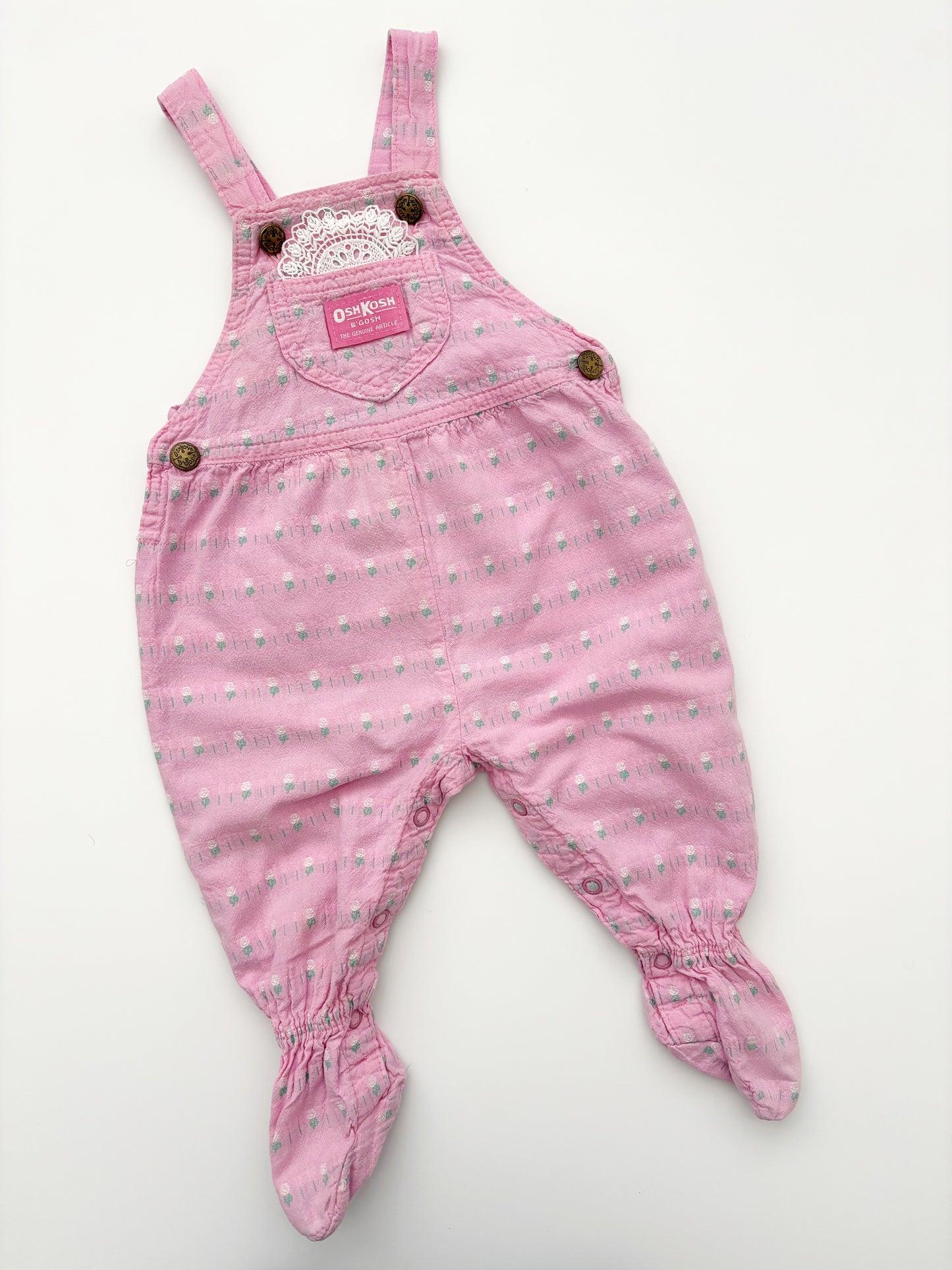 Vintage Oshkosh Pink Dungarees age 3-6 months