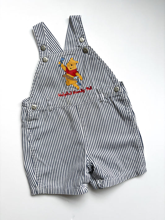 Vintage Winnie the Pooh Stripe Dungarees Age 18 Months
