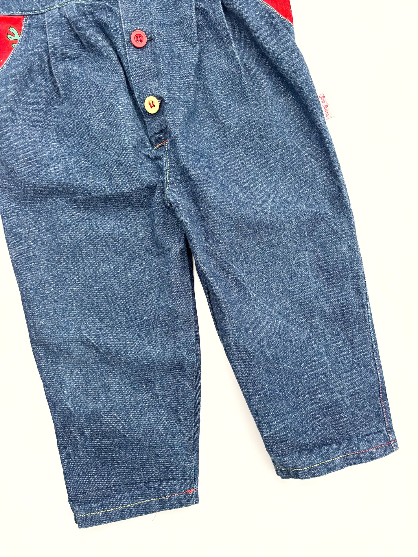 Vintage Lined Denim Dungarees Age 12-18 Months