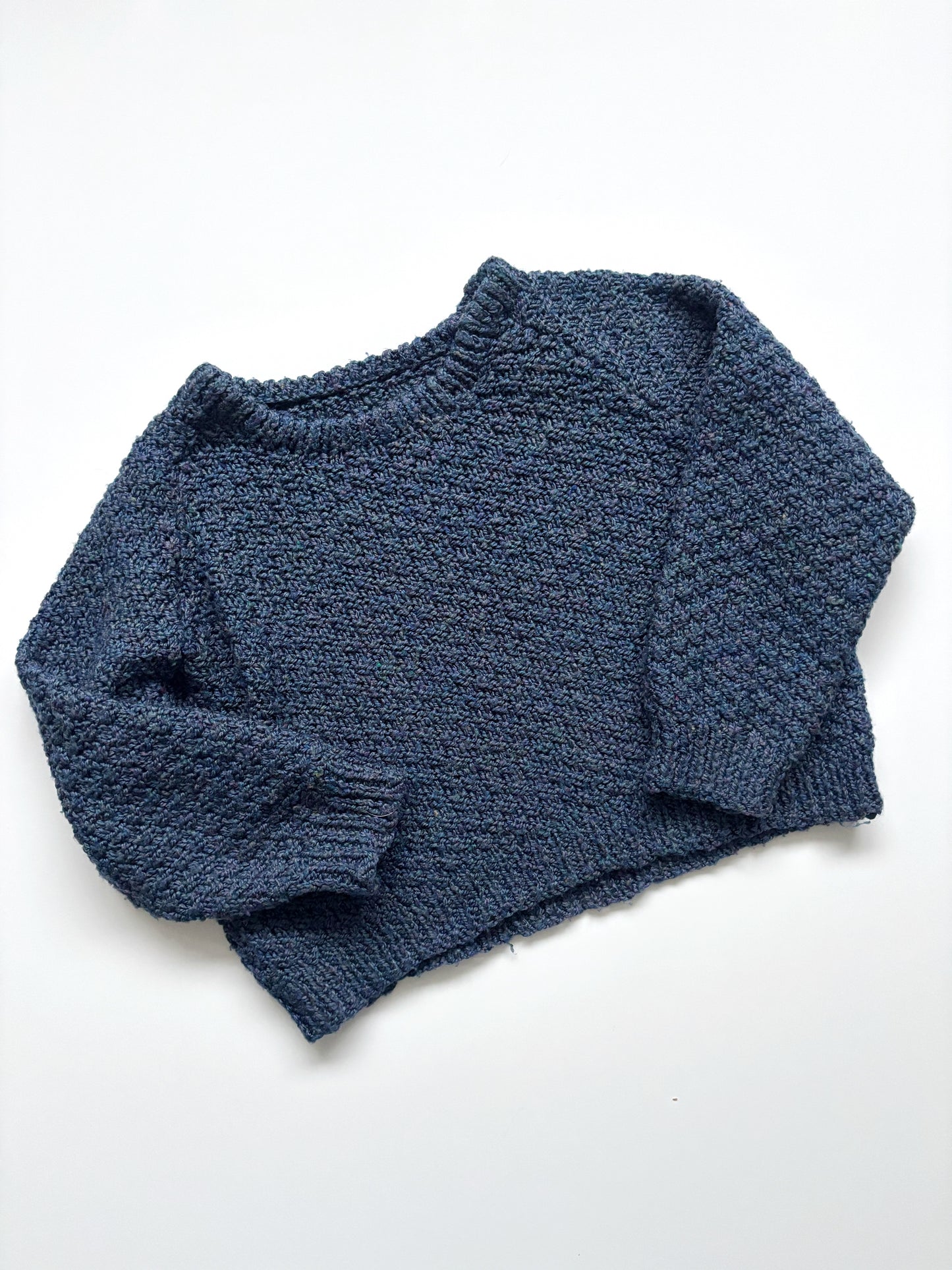 Handknit Blue Jumper Age 1-2 Years