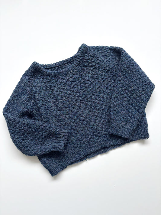 Handknit Blue Jumper Age 1-2 Years