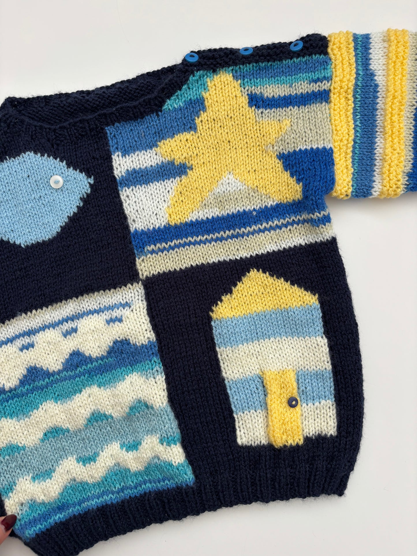 Seaside Theme Knitted Jumper Age 3-4 Years