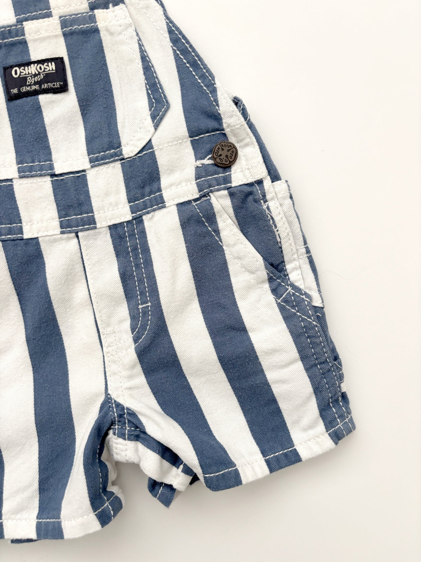 Stripe Oshkosh Shortall Dungarees Age 6 Months