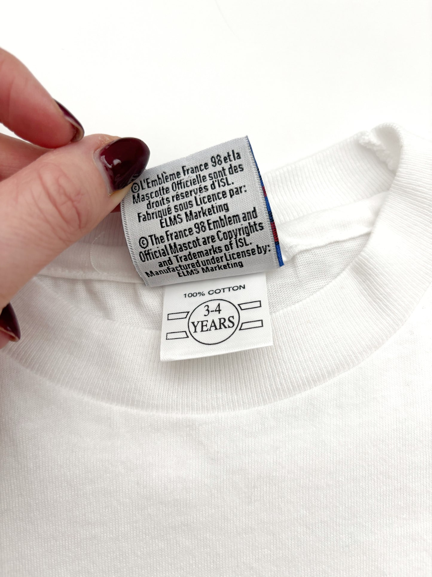 France 98 Football World Cup T-Shirt - Deadstock 1994 Age 3-4 Years