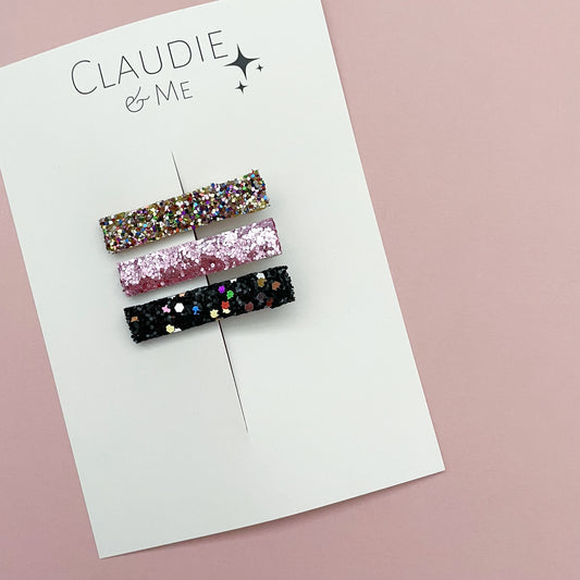 Multi Glitter Hair Clip Set image 1