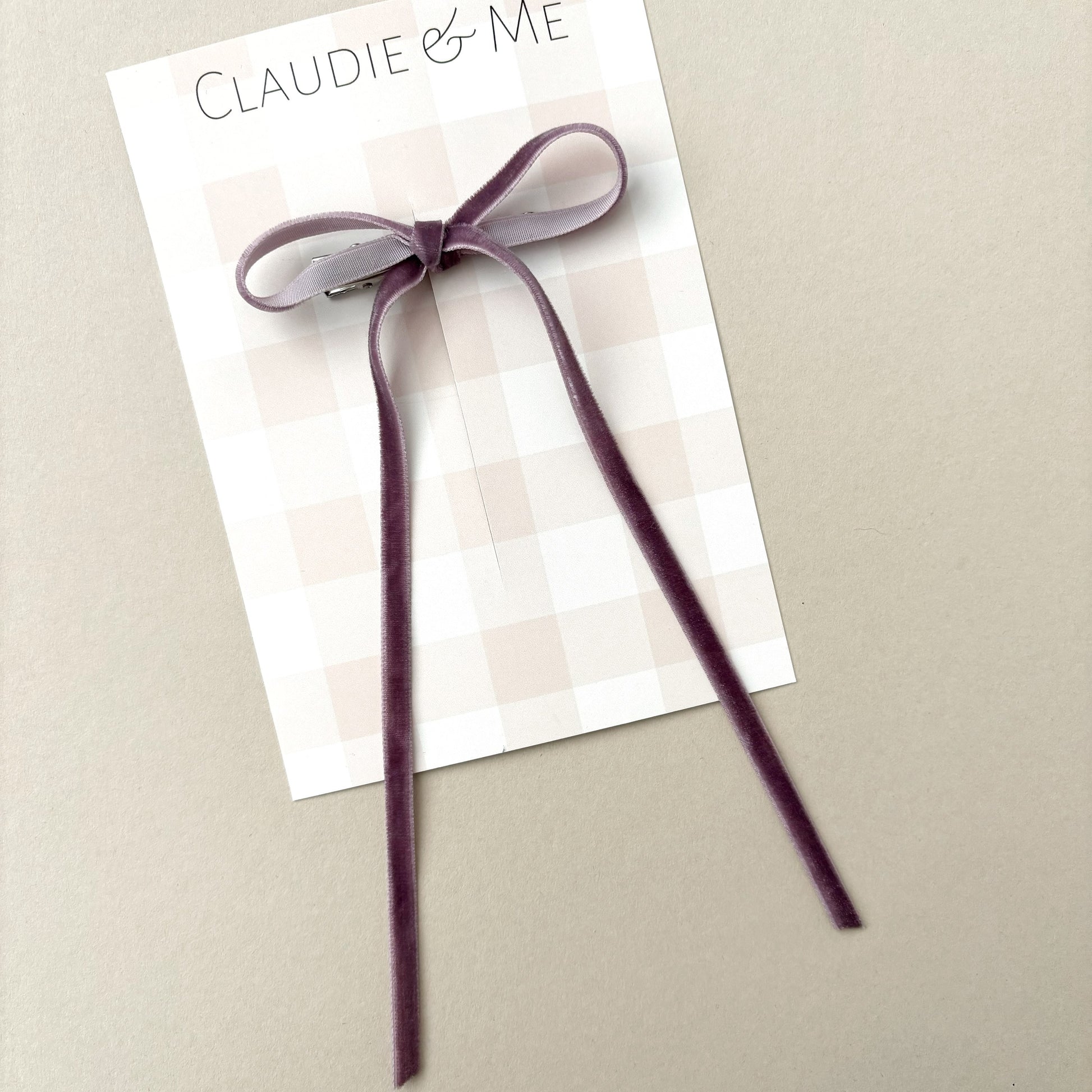 Violet Long Tail Hair Bow image 0