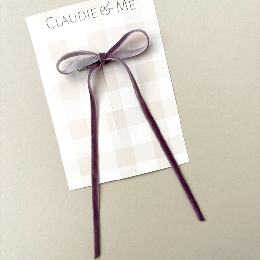 Violet Long Tail Hair Bow image 0