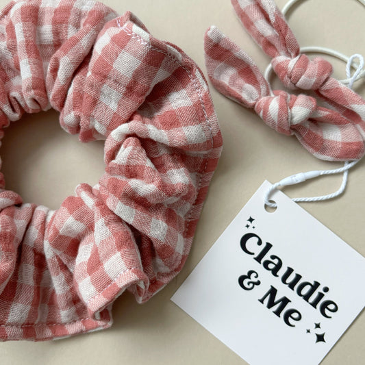 Pink Gingham Scrunchie image 0